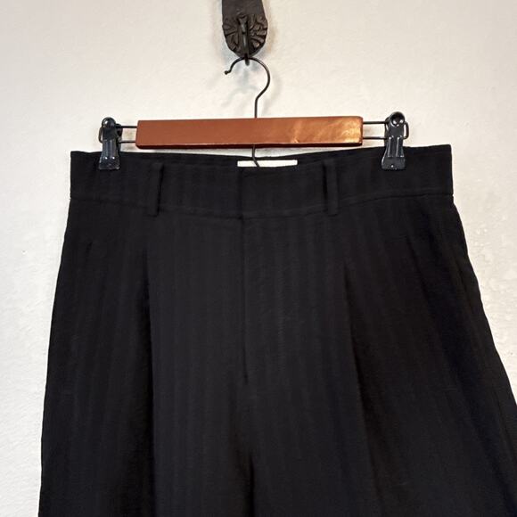 Everlane Womens City Stripe Way High Drape Pants Size 8 Black Viscose Wide Leg - Picture 3 of 6